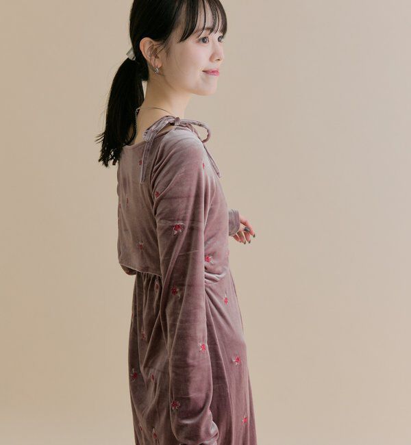  「[森川企画]花柄ベロアワンピース」|ワンピース|