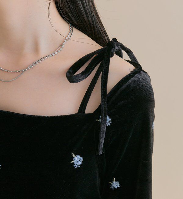  「[森川企画]花柄ベロアワンピース」|ワンピース|