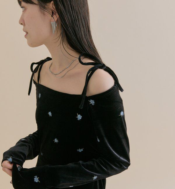  「[森川企画]花柄ベロアワンピース」|ワンピース|