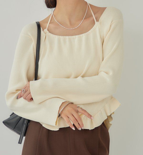  「ペプラムレイヤードニット」|ニット・セーター|