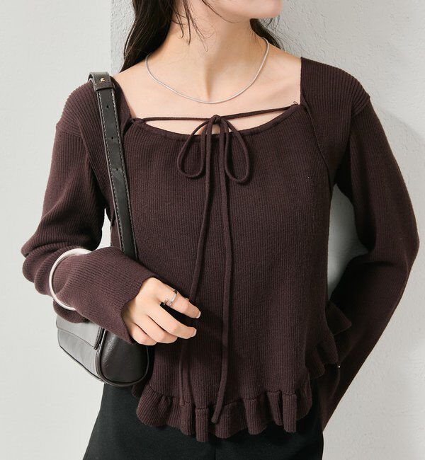  「ペプラムレイヤードニット」|ニット・セーター|