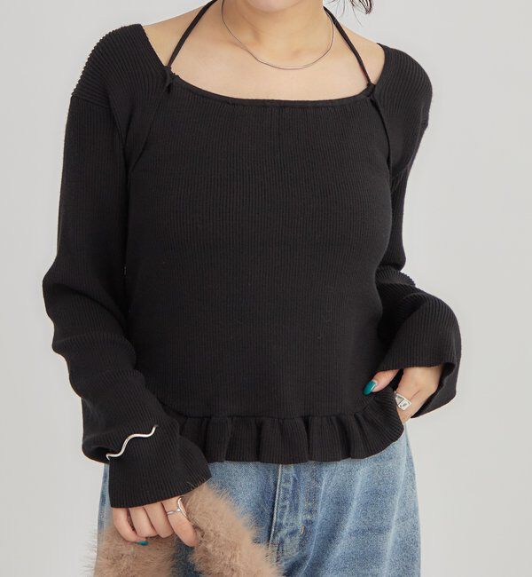  「ペプラムレイヤードニット」|ニット・セーター|