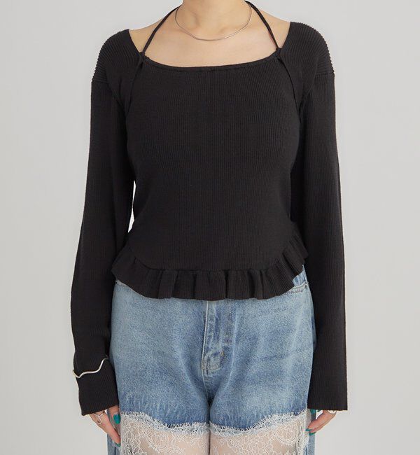  「ペプラムレイヤードニット」|ニット・セーター|