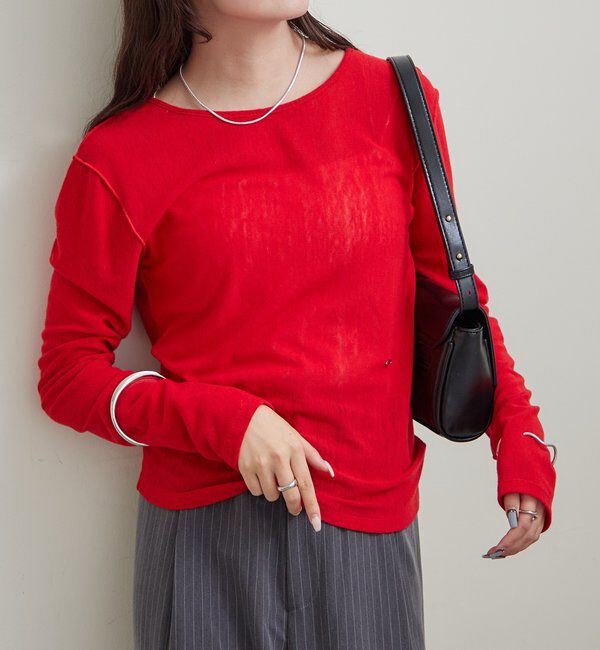  「プレート付きクルーシアーロンT」|Tシャツ・カットソー|