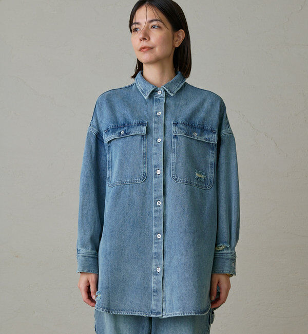  「ダメージデニムシャツ」|シャツ・ブラウス|