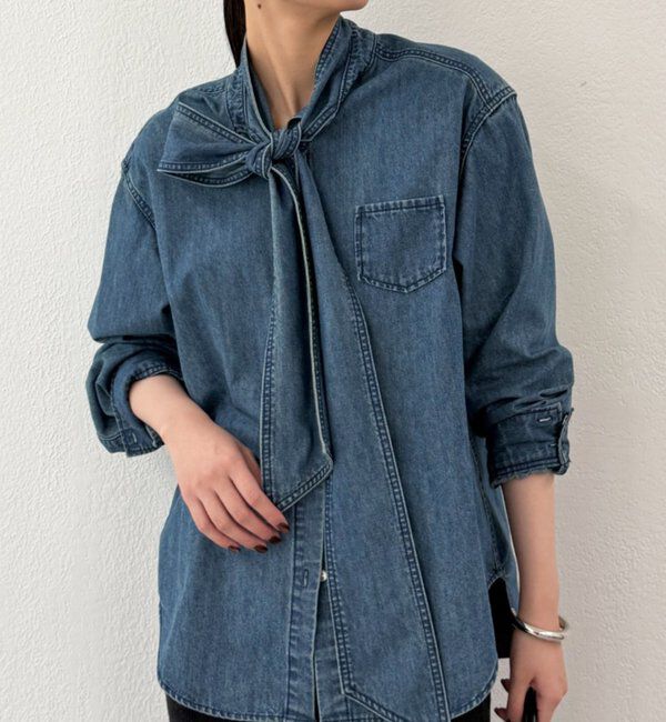  「デニムボウタイブラウス」|シャツ・ブラウス|