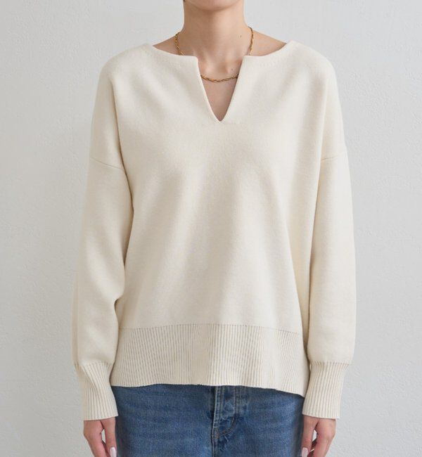  「【@_shirabe.s_コラボ】スウェットライクスキッパーニット」|ニット・セーター|