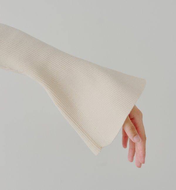  「【SALON by Chico】袖フレアランダムリブボタンニット」|ニット・セーター|