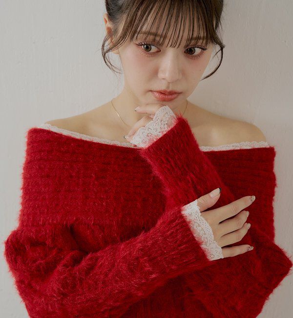  「カップ付きレースコンパクトトップス」|Tシャツ・カットソー|