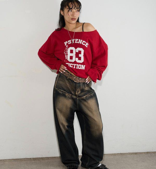  「ELLIOTT NUMBERIHG ONE-SHOULDERSWEATSHIRT」|Tシャツ・カットソー|