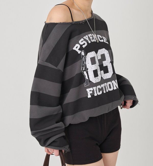  「ELLIOTT NUMBERIHG ONE-SHOULDERSWEATSHIRT」|Tシャツ・カットソー|ブラックその他2