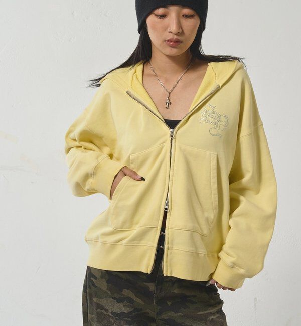  「【SLOPPY】RHINESTONE ZIP HOODIE」|パーカー|