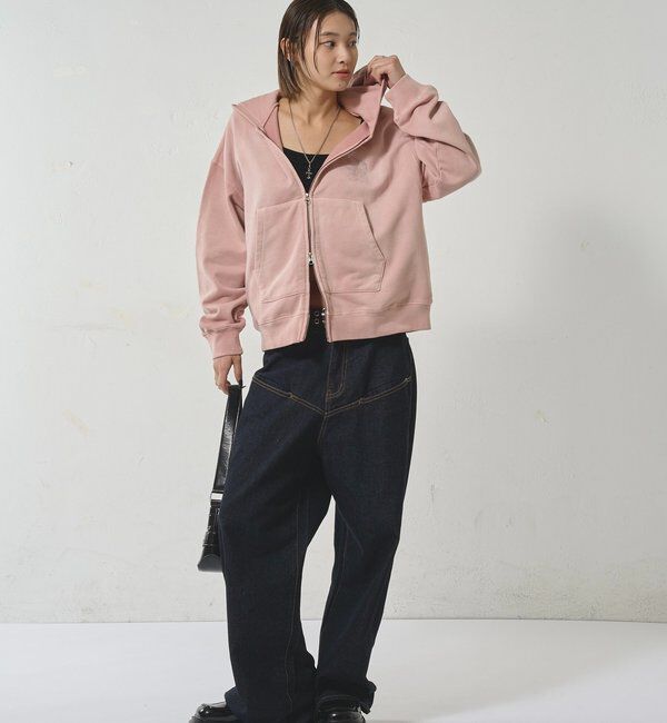  「【SLOPPY】RHINESTONE ZIP HOODIE」|パーカー|