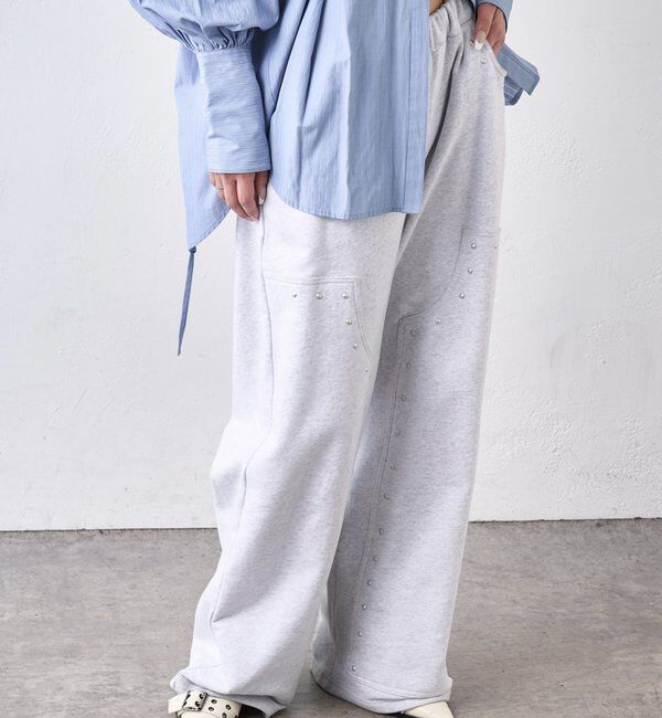  「スタッズ裏毛デザインパンツ / 【新色グレー追加】」|チノ|