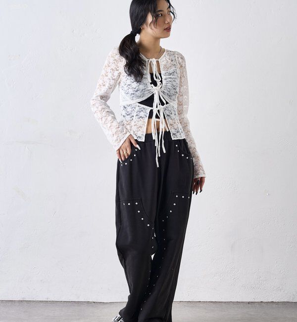  「スタッズ裏毛デザインパンツ / 【新色グレー追加】」|チノ|