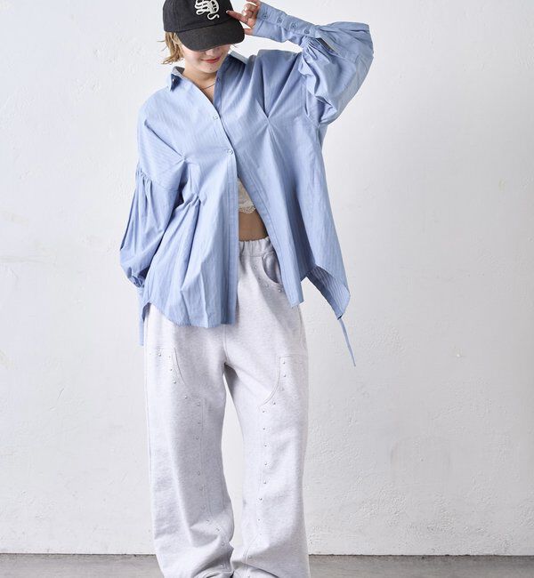  「スタッズ裏毛デザインパンツ / 【新色グレー追加】」|チノ|