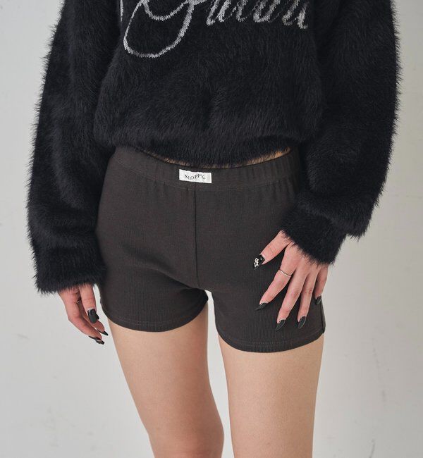  「【SLOPPY】 RIBBED SHORTS/リブショートパンツ」|チノ|チャコールグレー