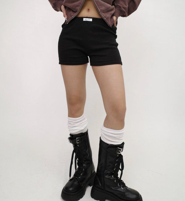  「【SLOPPY】 RIBBED SHORTS/リブショートパンツ」|チノ|