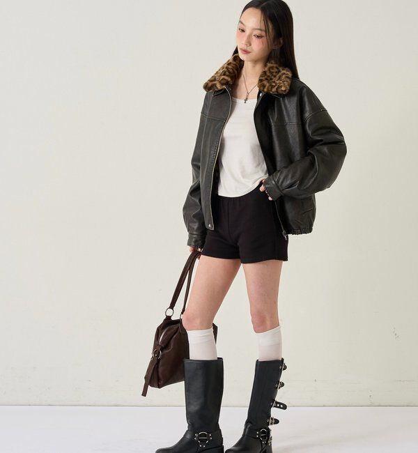  「3-WAY VINTAGE-LIKE LEATHER BOA BLOUSON」|ブルゾン・スタジャン|