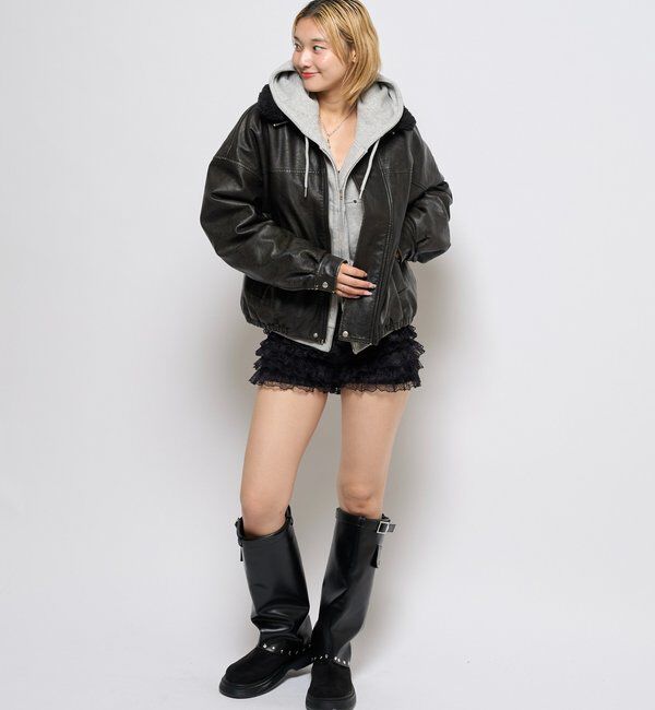  「3-WAY VINTAGE-LIKE LEATHER BOA BLOUSON」|ブルゾン・スタジャン|