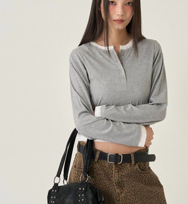  「LAYERED HENLEY TOPS」|Tシャツ・カットソー|