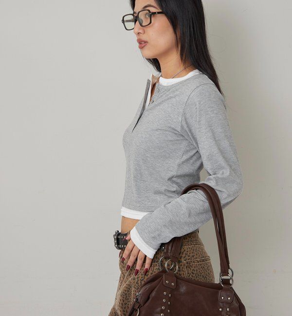  「LAYERED HENLEY TOPS」|Tシャツ・カットソー|