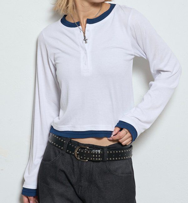  「LAYERED HENLEY TOPS」|Tシャツ・カットソー|