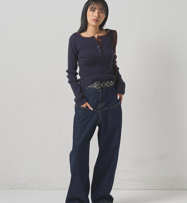  「RINGER HENLEY NECK KNIT」|ニット・セーター|