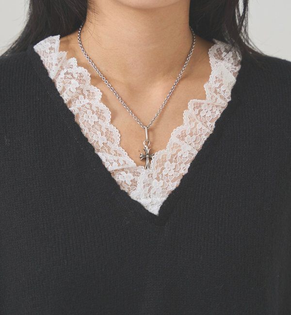  「レースVネックニット」|ニット・セーター|