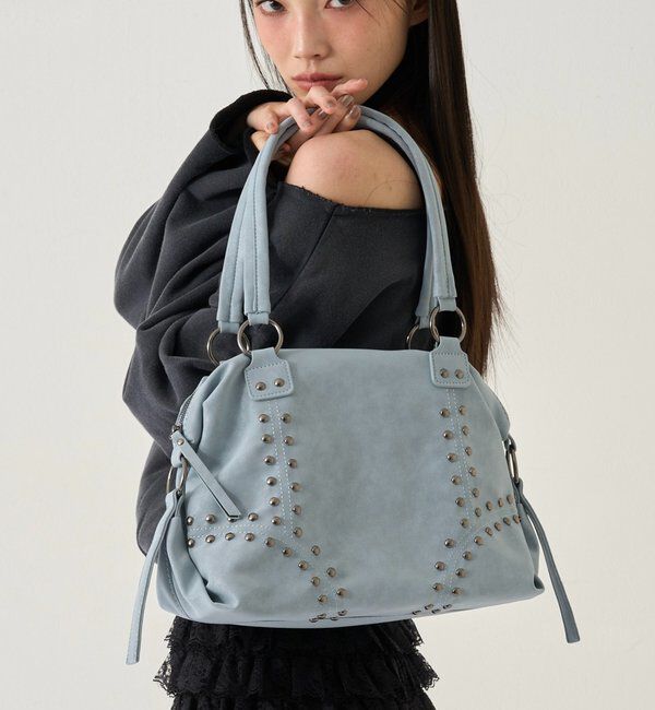  「STUDDED SHOULDER BAG/スタッズショルダーバッグ」|トートバッグ|