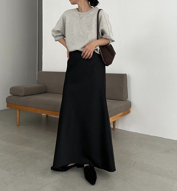  「スウェットライク半袖ニット」|ニット・セーター|