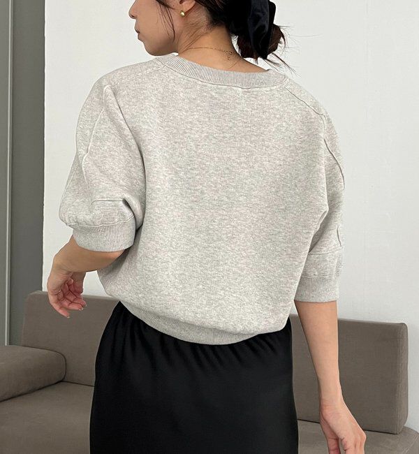  「スウェットライク半袖ニット」|ニット・セーター|
