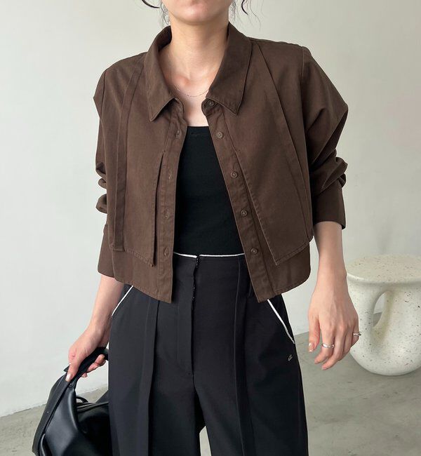  「【セットアップ対応】コットンクロップシャツ」|シャツ・ブラウス|