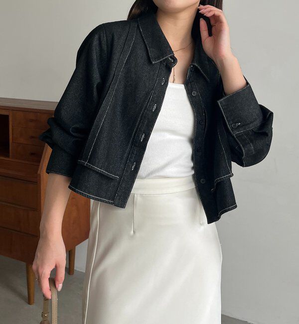  「【セットアップ対応】コットンクロップシャツ」|シャツ・ブラウス|