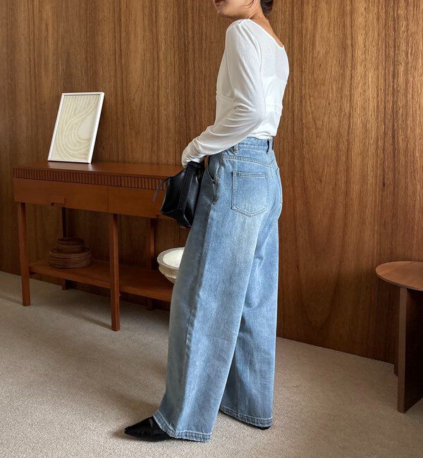  「【3サイズ展開】ストレートルーズデニム」|デニム|