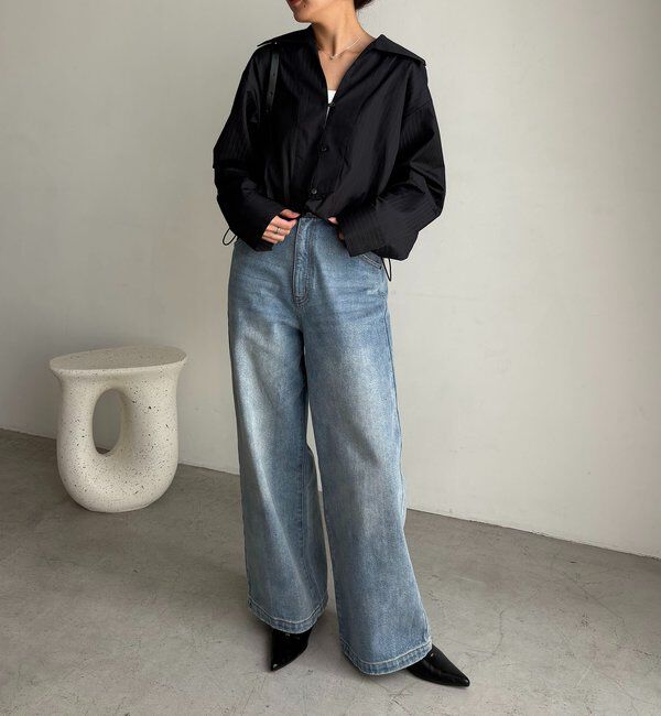  「【3サイズ展開】ストレートルーズデニム」|デニム|