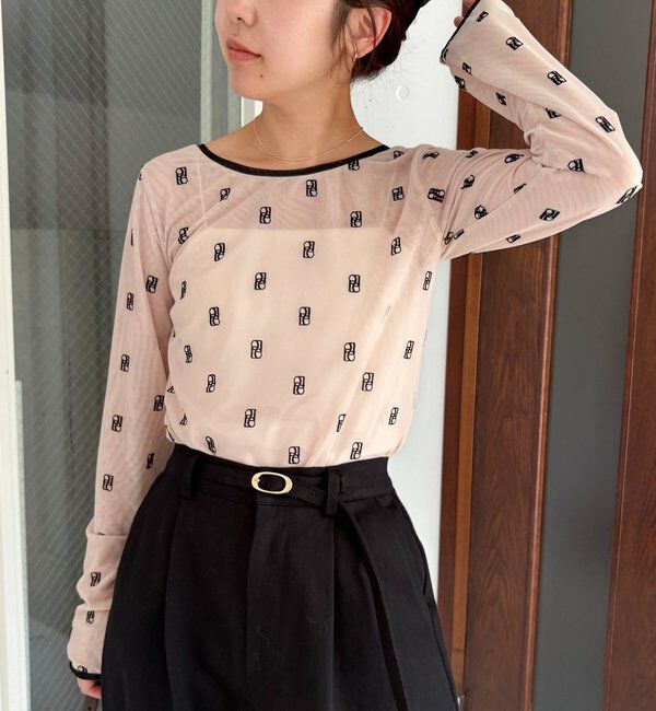  「【前後2WAY】2WAYモノグラムシアーTシャツ」|Tシャツ・カットソー|