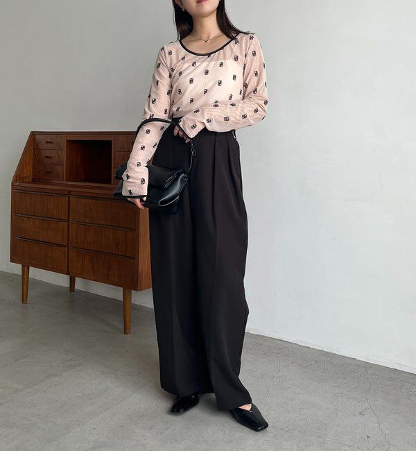  「【前後2WAY】2WAYモノグラムシアーTシャツ」|Tシャツ・カットソー|