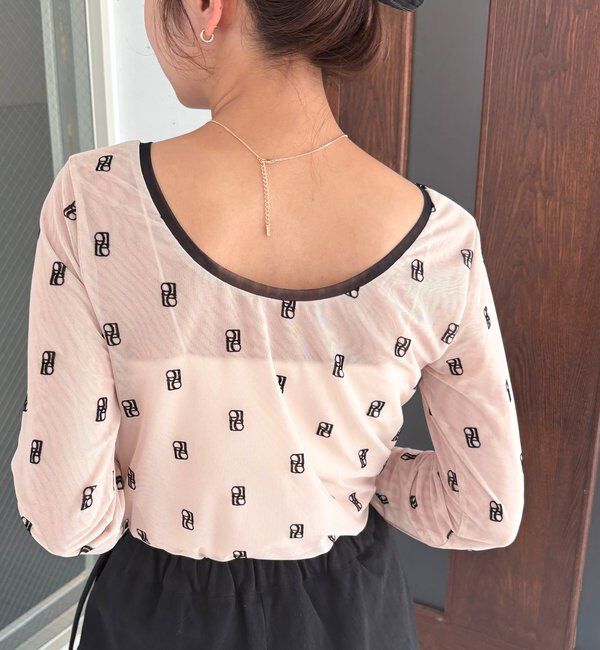  「【前後2WAY】2WAYモノグラムシアーTシャツ」|Tシャツ・カットソー|