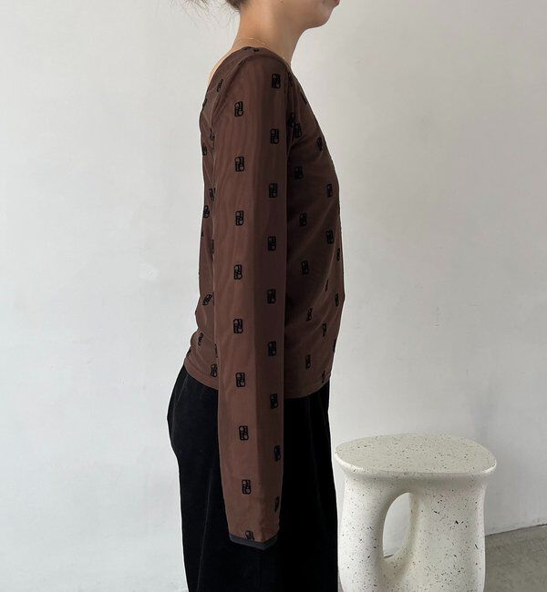  「【前後2WAY】2WAYモノグラムシアーTシャツ」|Tシャツ・カットソー|