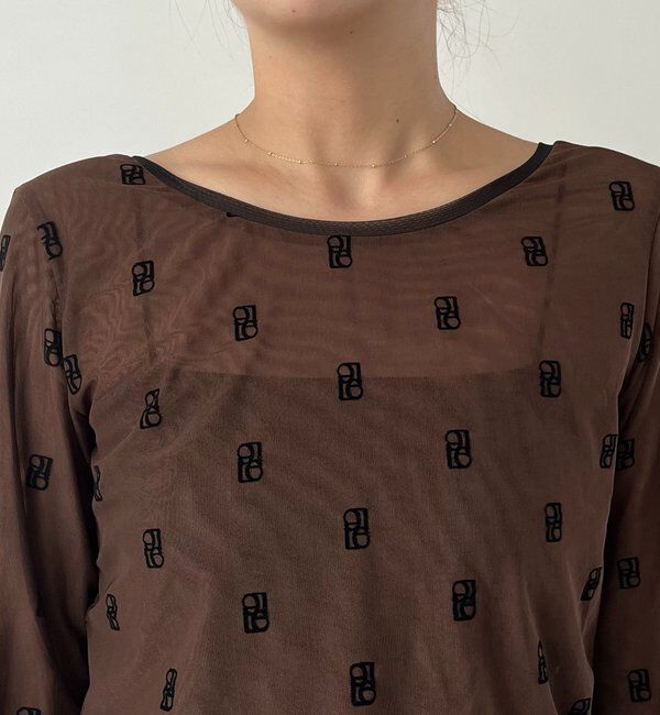  「【前後2WAY】2WAYモノグラムシアーTシャツ」|Tシャツ・カットソー|