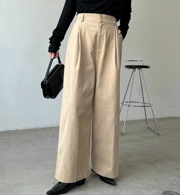  「コーデュロイストレートパンツ」|チノ|ベージュ