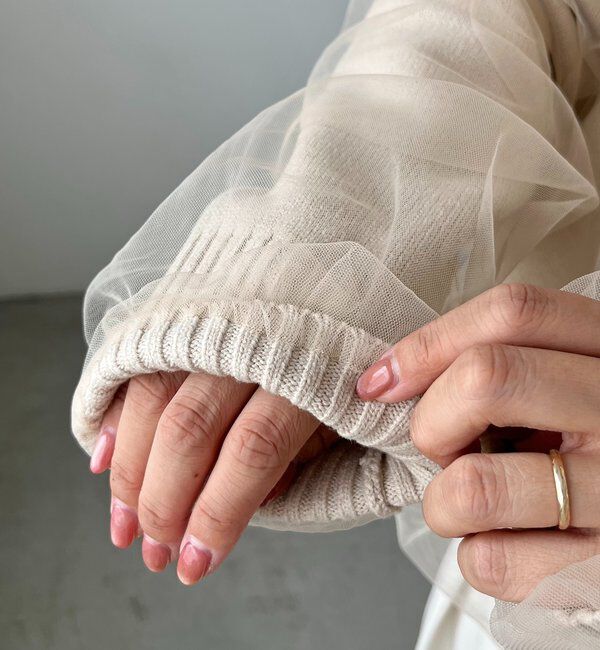  「【1枚で着映え】チュールレイヤードカーディガン」|カーディガン|