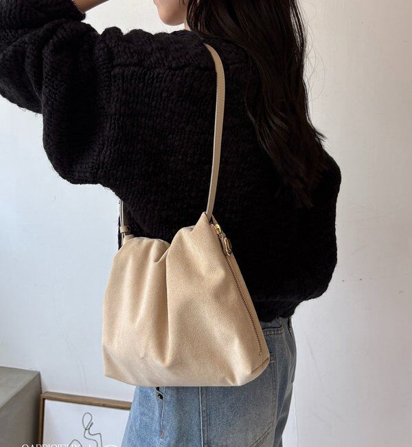  「【LE'MAGE&times;gemeilコラボ】スエードワンハンドルバッグ」|トートバッグ|