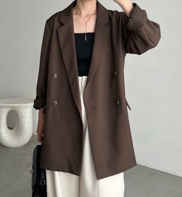  「【全骨格細見え◎】Wテーラージャケット」|テーラードジャケット|