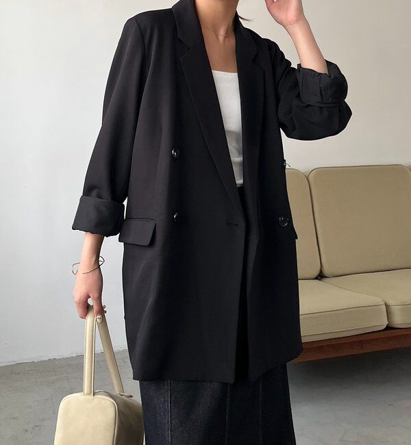  「【全骨格細見え◎】Wテーラージャケット」|テーラードジャケット|