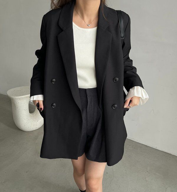  「【全骨格細見え◎】Wテーラージャケット」|テーラードジャケット|