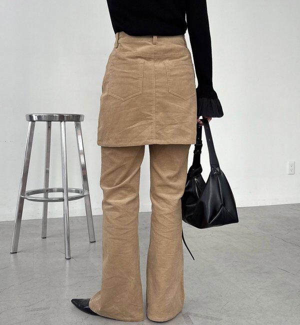  「【新色/レイヤード対応】コーデュロイ台形スカート」|スカート|
