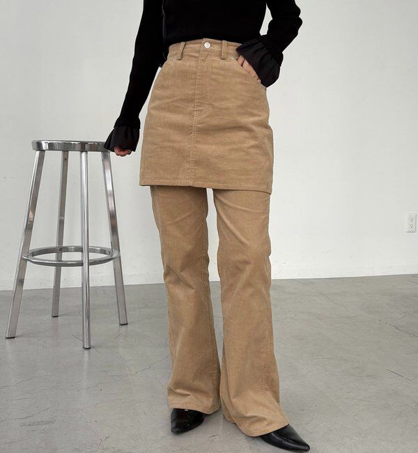  「【新色/レイヤード対応】コーデュロイ台形スカート」|スカート|
