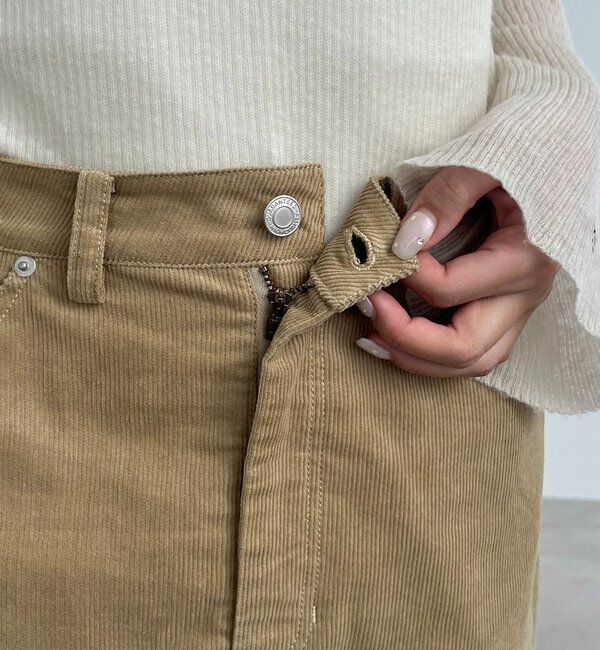  「【新色/レイヤード対応】コーデュロイ台形スカート」|スカート|